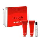 Mont Blanc, Legend Red, zestaw: miniatura wody perfumowanej, spray, 7.5 ml + krem do twarzy, 30 ml + żel oczyszczający, 30 ml