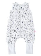 Motherhood, bawełniany śpiworek ocieplany, z nogawkami, TOG 2, niebieskie listki, 1.5-2.5l