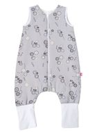 Motherhood, bawełniany śpiworek ocieplany, z nogawkami, TOG 2, szare guziki, 1.5-2.5l