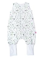 Motherhood, bawełniany śpiworek ocieplany, z nogawkami, TOG 2, zielone listki, 1.5-2.5l