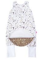 Motherhood, ocieplany śpiworek z nogawkami i kieszonką, TOG 2, beżowe listki, 12-18m