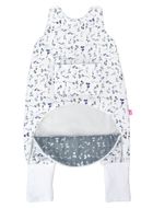 Motherhood, ocieplany śpiworek z nogawkami i kieszonką, TOG 2, niebieskie listki, 12-18m