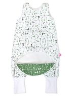 Motherhood, ocieplany śpiworek z nogawkami i kieszonką, TOG 2, zielone listki, 12-18m