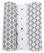 Motherhood, pieluszki bawełniane, szary classics, 70-80 cm, 3 szt.