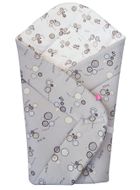 Motherhood, rożek bawełniany, szare guziki, 75-75 cm