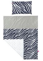 Motherhood, zestaw przedszkolaka, kołdra z z poduszką, zebra niebieska