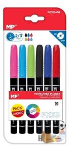 MP Main Paper, marker permanentny, 2 mm, 3 mm, 6 szt.