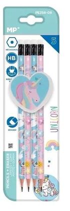 MP Main Paper, ołówek sześciokątny HB z gumką, Jednorożec