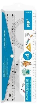 MP Main Paper, zestaw geometryczny w etui, 4 elementy, zwierzaki