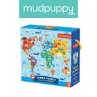 Mudpuppy, Jumbo, Mapa świata, puzzle podłogowe, 25 elementów