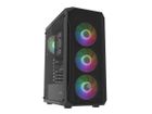 Natec, Fury Shobo SH4F RGB Midi Tower, obudowa komputerowa z oknem, czarna