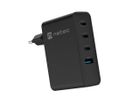 Natec, ładowarka sieciowa, RIBERA GAN 3X USB-C 1X USB-A, 100W, czarna
