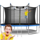 Neo-Sport, trampolina ogrodowa z siatką wewnętrzną i drabinką, 12ft/374 cm