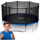 Neo-Sport, trampolina ogrodowa z siatką zewnętrzną i drabinką, 12ft/374 cm