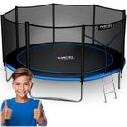 Neo-Sport, trampolina ogrodowa z siatką zewnętrzną i drabinką, 14ft/435 cm