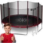 Neo-Sport, trampolina ogrodowa z siatką zewnętrzną i drabinką, 15ft/465 cm