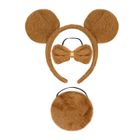 Niedźwiadek, zestaw akcesoriów, pluszowa opaska, kokardka i ogonek