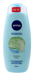 Nivea, Clay Fresh, żel pod prysznic z glinką, Ginger & Basil