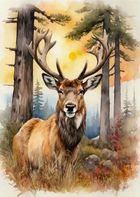 Norimpex, diamentowa mozaika, Jeleń, akwarela, 30-40 cm
