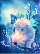 Norimpex, diamentowa mozaika, Kotek w kwiatach