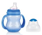 Nuby, kubek niekapek, z uchwytami, niebieski, 240 ml