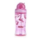 Nuby, kubek niekapek ze składaną słomką, różowy, 360 ml