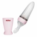 Nuby, silikonowy pojemnik do karmienia z łyżeczką, różowy, 90 ml, 3m+