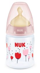Nuk, First Choice+, butelka do mleka modyfikowanego, różowa, smoczek M, lateks, 0-6m, 150 ml