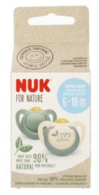 Nuk, For Nature, smoczek uspokajający, lateksowy, 6-18m, zielony, 2 szt.