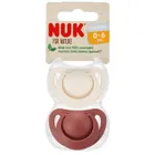 Nuk, For Nature, smoczek uspokajający, silikonowy, 0-6m, czerwony, 2 szt.