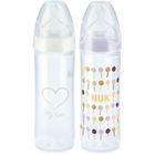 Nuk, New Classic, zestaw, butelka, 250 ml + smoczek 6m+, biały