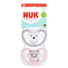 Nuk, Perfect Match Air, smoczek uspokajający, kot i miś, 18-36m, 2 szt.