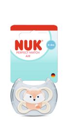 Nuk, Perfect Match Air, smoczek uspokajający, lis, 0-6m