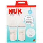 Nuk, Perfect Match, butelka do karmienia, owca i hipopotam, 3m+, 260 ml, 2 szt.