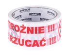 Office Products, taśma pakowa biała, ostrożnie nie rzucać, 48mmx50m, 1 szt.