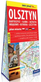 Olsztyn, Bartoszyce, Iława, Kętrzyn, Mrągowo, Ostróda, Szczytno. Papierowy plan miasta 1:15 000