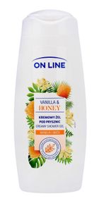 On Line, kremowy żel pod prysznic, wanilia i miód, 400 ml