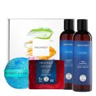 Organique, Man Ritual, zestaw: kula do kąpieli + żel pod prysznic + szampon do włosów + mydło