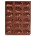 Orion, forma do ciastek, silikonowa, brązowa, muszelki, 32-24,5-2 cm