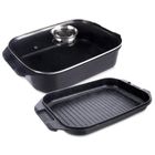 Orion, Grande, brytfanna granitowa z pokrywką, 7l, 41-26-15 cm