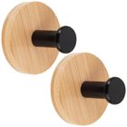 Orion, haczyk, wieszak samoprzylepny, drewniany, metalowy, czarny, 5 cm, 2 szt.