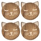 Orion, Mango, podstawki pod kubek, drewniane, 4 szt., 10-11 cm