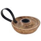 Orion, Mango, świecznik drewniany, 14-10-8,5 cm