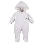 Pajac dziewczęcy z kapturem, szary, Eevi