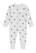 Pajac niemowlęcy, bawełna organiczna, biały, gwiazdki, Bellybutton