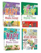 Pakiet: Mapy dla dzieci, Miasta europy, Regiony Polski, Miasta Polski, Atlas świata