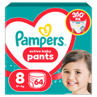 Pampers, Active Baby, pieluchomajtki, rozmiar 8, 17+ kg, 64 szt.
