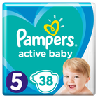 Pampers, Active Baby, pieluchy jednorazowe, rozmiar 5, Junior, 38 szt.
