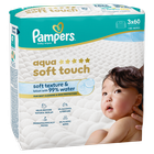 Pampers, Aqua Soft Touch, chusteczki nawilżane dla dzieci, 3-60 szt.