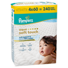 Pampers, Aqua Soft Touch, chusteczki nawilżane dla dzieci, 4-60 szt.
